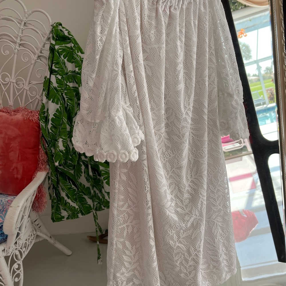 Lilly Pulitzer white off the shoulder lined dress S - Picture 6 of 6